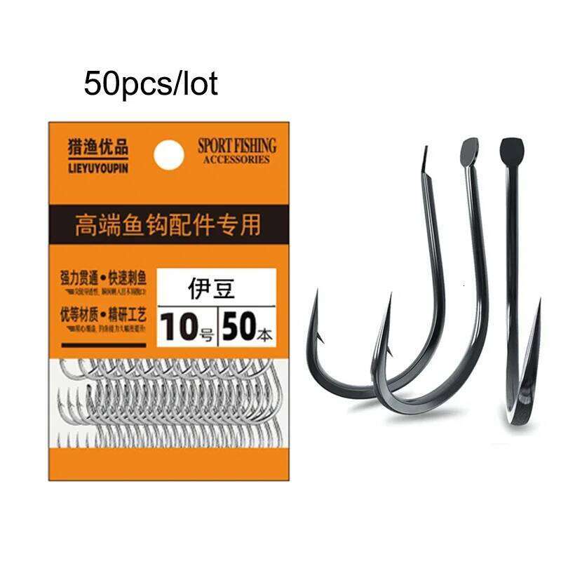 50PCS Small Fishing High Carbon Steel Freshwater Size 1 - 13 Barbed Carp Hooks Z260228