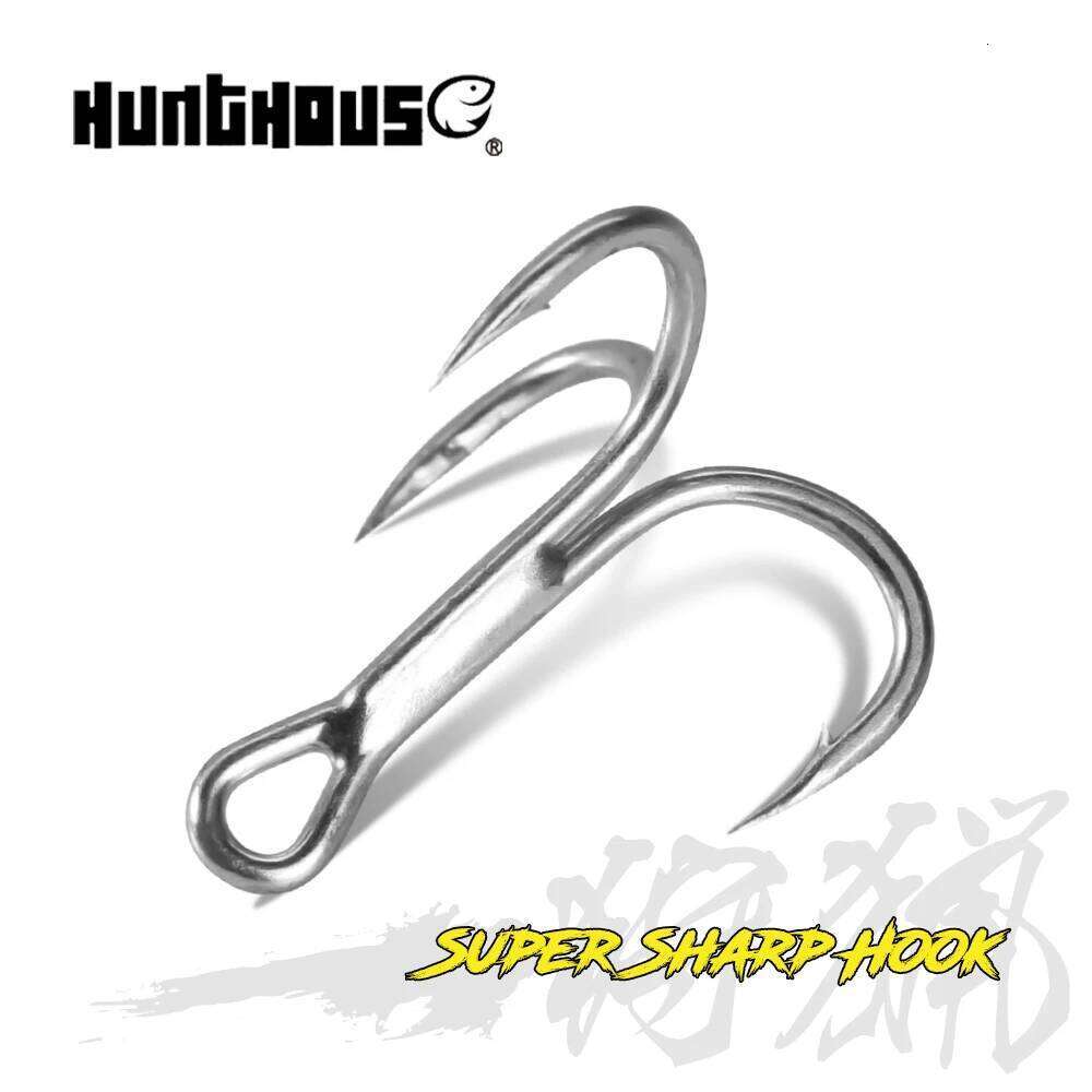 Hunthouse Treble Hook 3X Strong 10pcs/lot Fishing Accessories High Steel Carbon Saltwater For Hard Lure Tackle HOOK Z260228