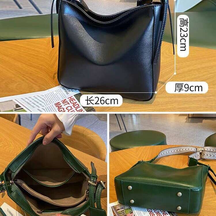 Luxury Shoulder Bags Totes Hobo Top Layer Cowhide Shoulder For Women New Model High End Commuter Crossbody Bag Large Capacity Soft Leather S Bucket SE