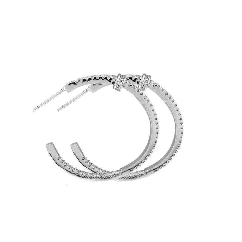 Women's Hoop Earrings Designer S925 Sterling Silver Needle Inspired Jewelry Full Inlaid Cubic Zirconia Gold & Silver Tone Fashion Earrings for Wo