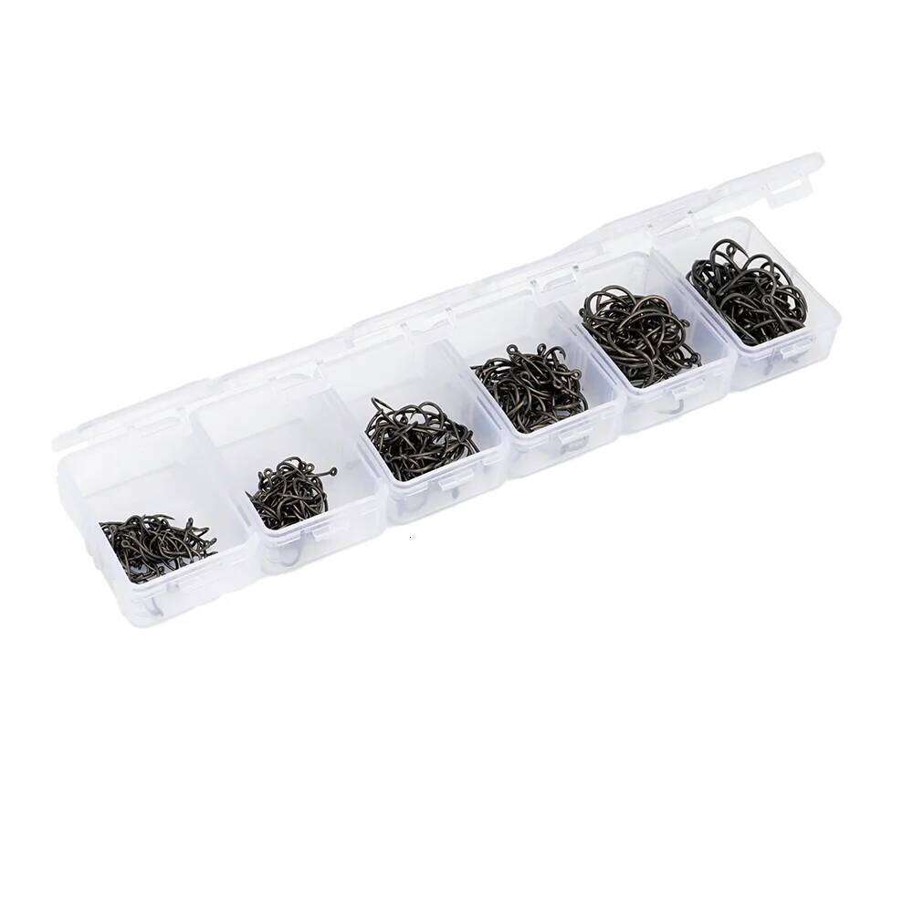 Hirisi 50pcs PTFE Coating Carp Steel Barbed Hooks In Box 8011 Fishing Accessories Z260228
