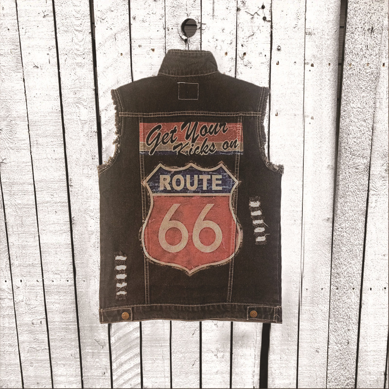 Men's Vests Mens Punk Denim Black Skull Embroidery Waistcoat Slim Fit Fashion Jeans Sleeveless Jacket Male Vest Tops 230620