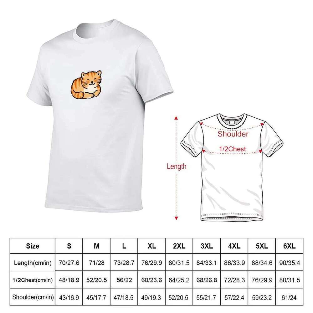 & T-Shirt cotton cat mens graphic orange shirt Sleeping pussy white t man shirts luxury C260228 - view 3
