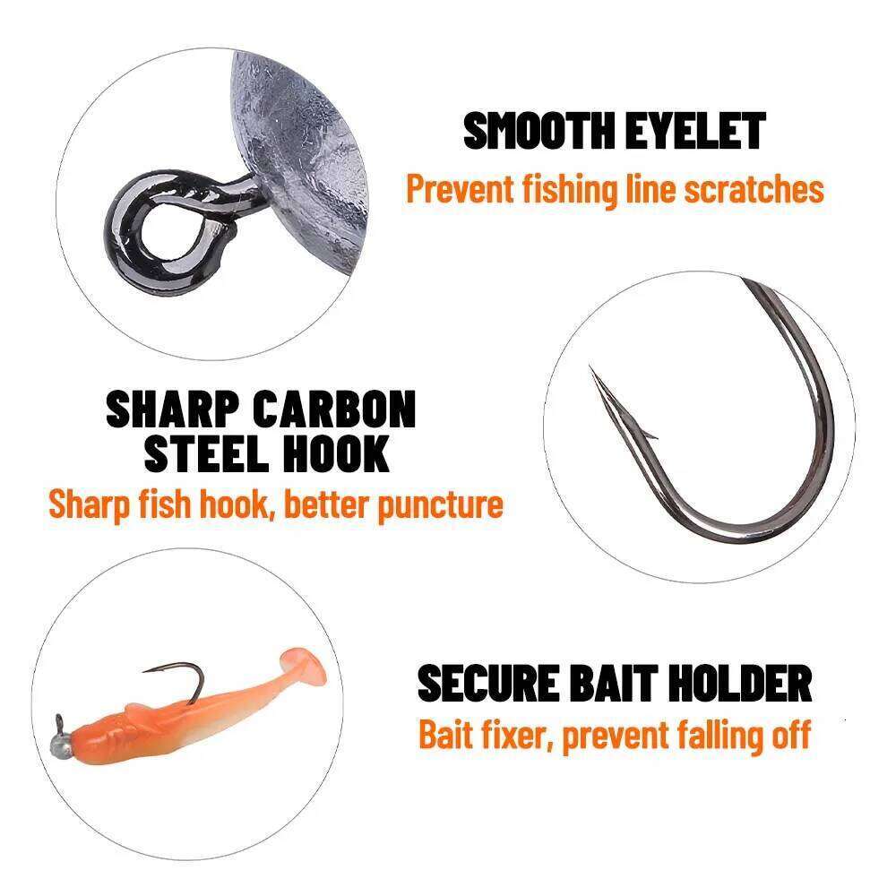 ZUKIBO Backstab Jig Heads Hook Shank Round Ball High Carbon Steel Long For Soft Lure Worm Fishing Accessorie 10pcs Z260228