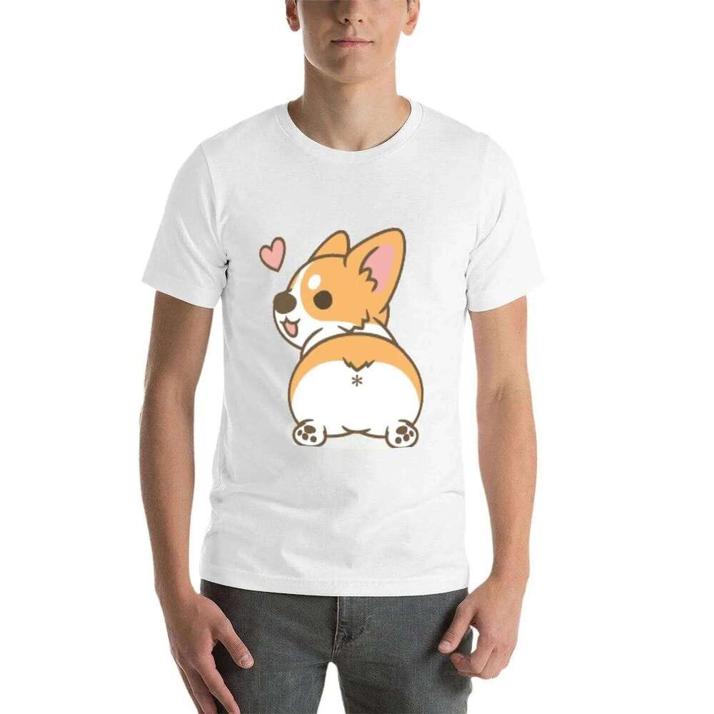plain butt Corgi shirts black men T-Shirt t t-shirt cotton for package man tshirt C260228 - view 4