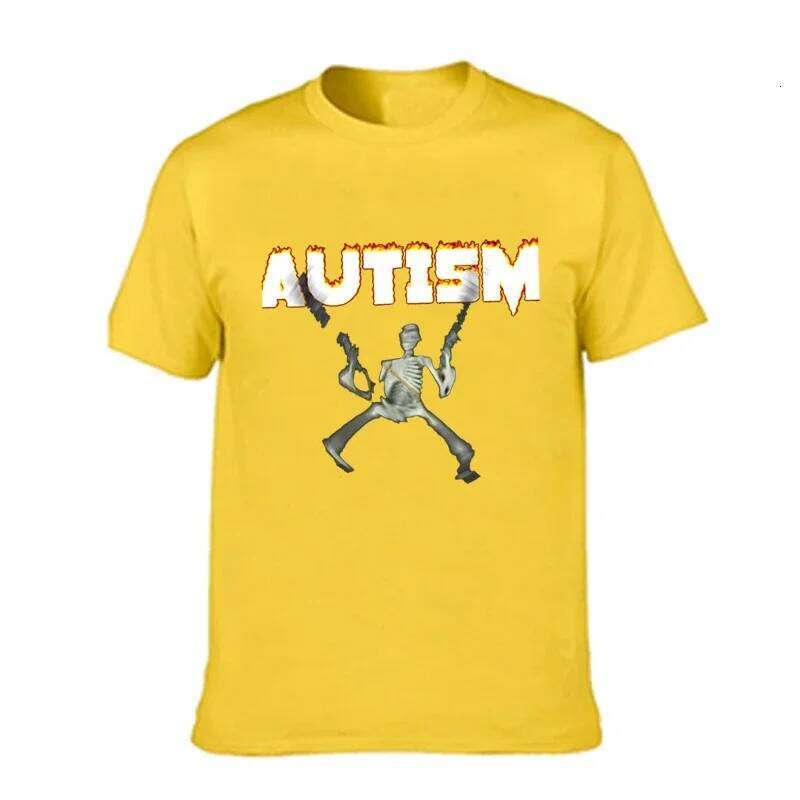 Autism Skeleton Meme Humor Funny Skull Men Women Hip Hop T-shirt Short Sleeve Fashion Casual Tshirt Oversized T Shirt C260228