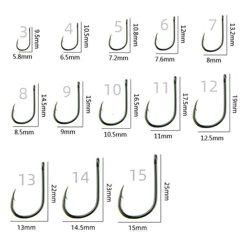 100Pcs High Carbon Steel Hooks 3 -12 # Set in Fly hook Jig Barbed Wire With Hole For Fishing Accessory Pesca Z260228