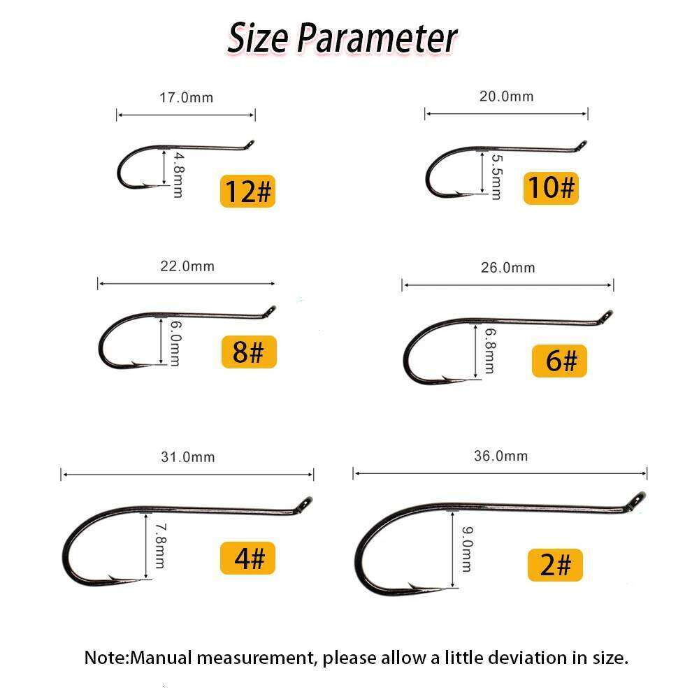 Vampfly High Carbon Steel 2X Long Shank Nymph Streamer Dry Wet Trout Bass Salmon Lure Fly Tying Classic Fishing Hook Z260228