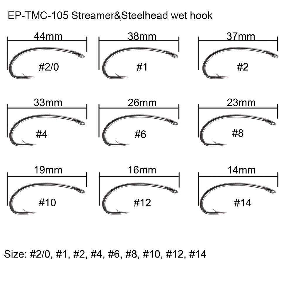 Eupheng 100pcs Steelhead Salmon Stone Bug Egg Series Caddis Hopper Streamer Wet Fly Fishing Hooks Z260228
