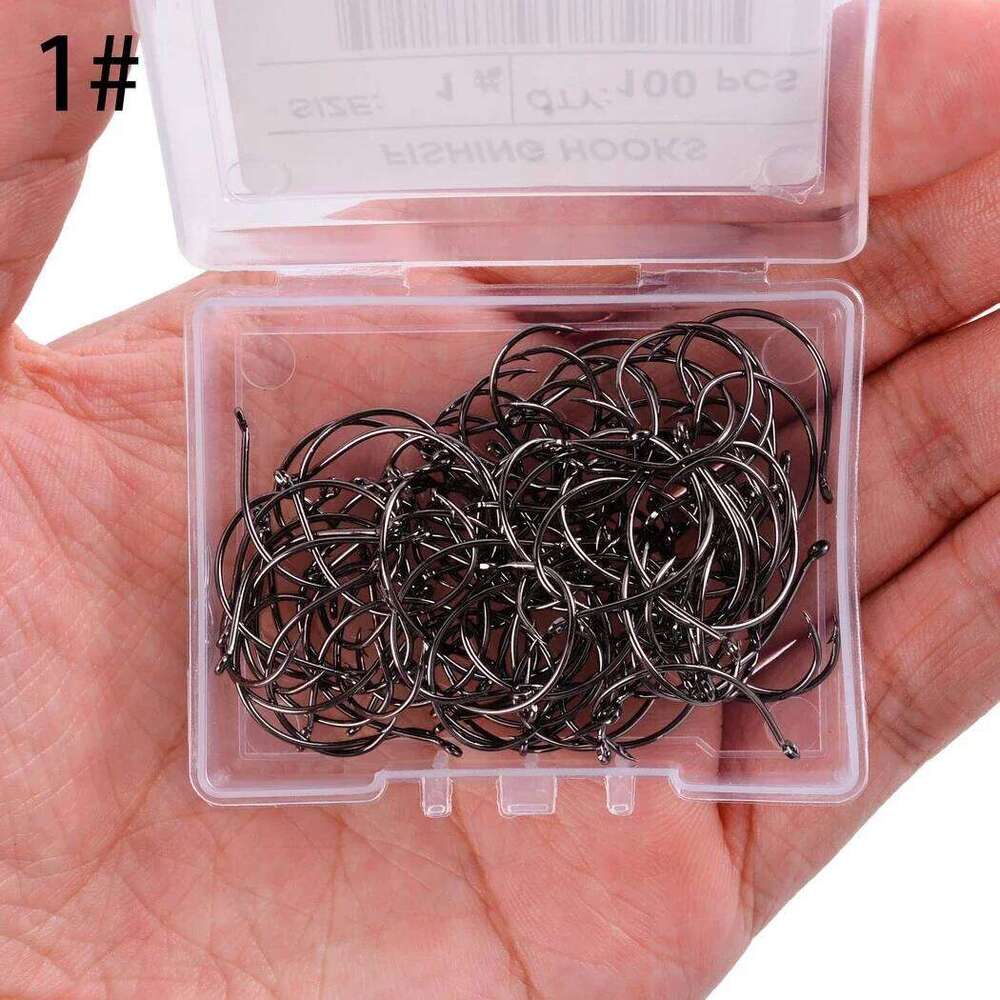 100pcs/Box Hooks Set Barbed Single Circle Carp Hook High Carbon Steel Sea Fishinhook Fly Fishing Accessories Tackle Z260228