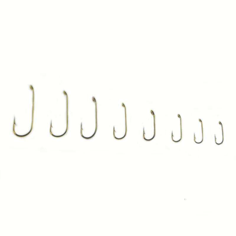 50pcs Bared Light Nymph Tying Hooks 6#/8#/10#/12#/14#/16/18#/20# Eye-down Sproat Fishing Hook For Dry Fly Z260228