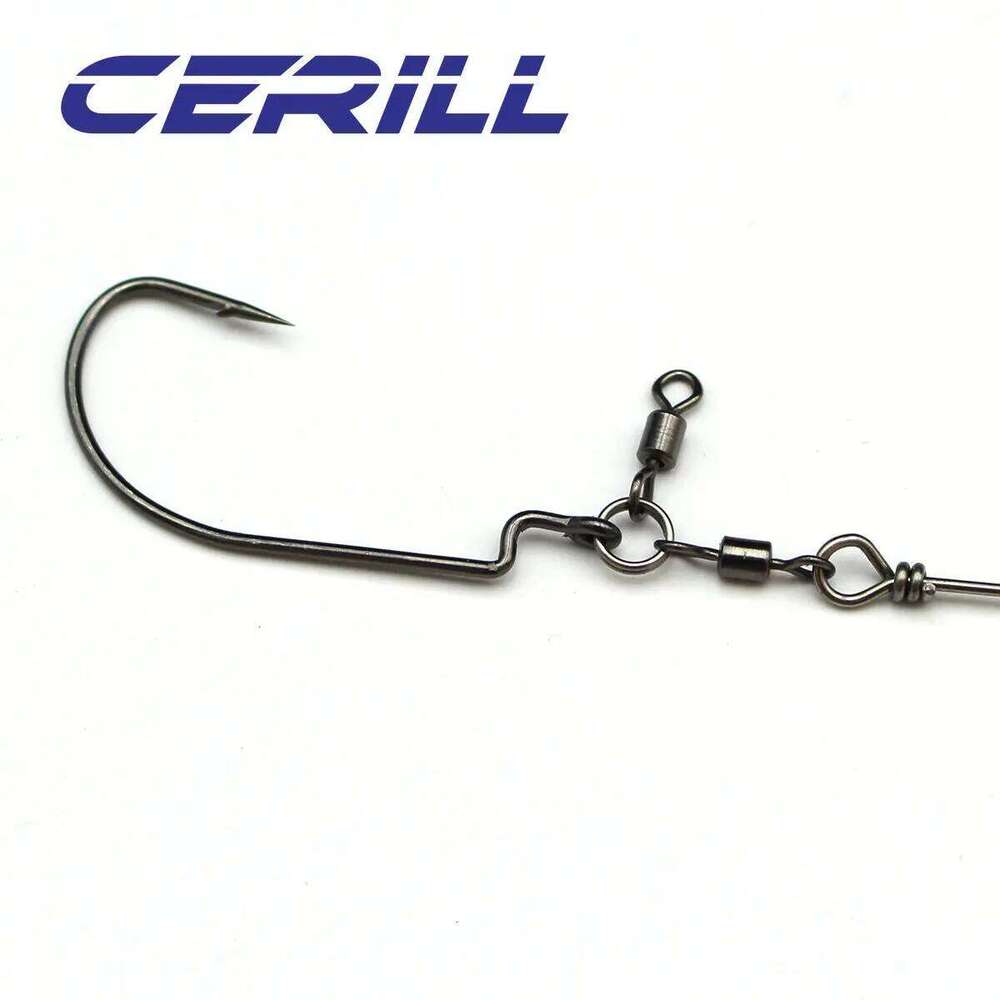 Cerill 1 PC Tokyo Barbed Hook Wire Punching Rig Drop Shot Target Thick Grass With Swivel Fishing Weights Japan For Soft Lure Z260228