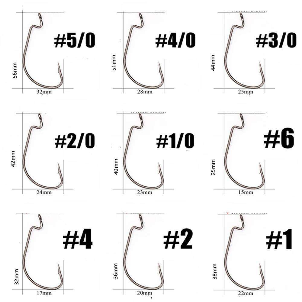 10pcs OFFSET WORM HOOK Width Tee Sea Assist Triple Treble Hooks Jig Head Fishing Carp Squid Hook Z260228