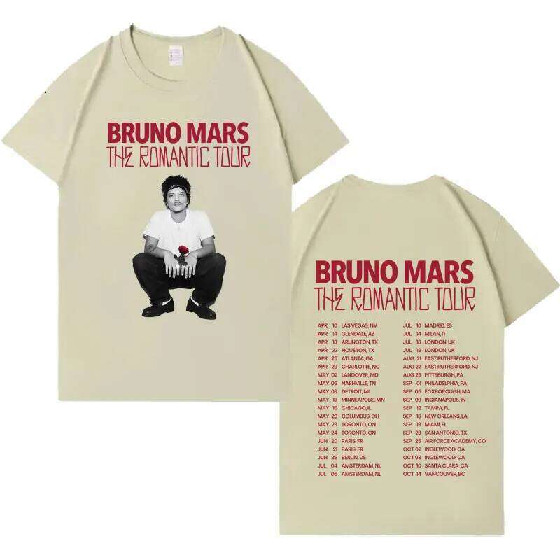 Rapper Bruno Mars Double Sided Print Tshirt Mens Women Casual Harajuku Short Sleeve T-shirt Crewneck Tide Cotton Tees Streetwear C260228 - view 4