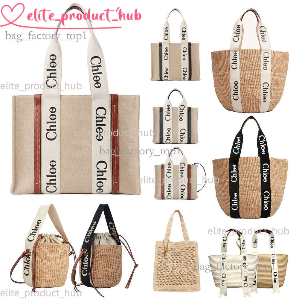 Tote Bag Designer Beach Large Capacity Summer Woven Fabric Linen Canvas Shoulder Luxury Women's Handbag Beige Woody Printed Handwoven Straw Bag Chol Bag Ed4