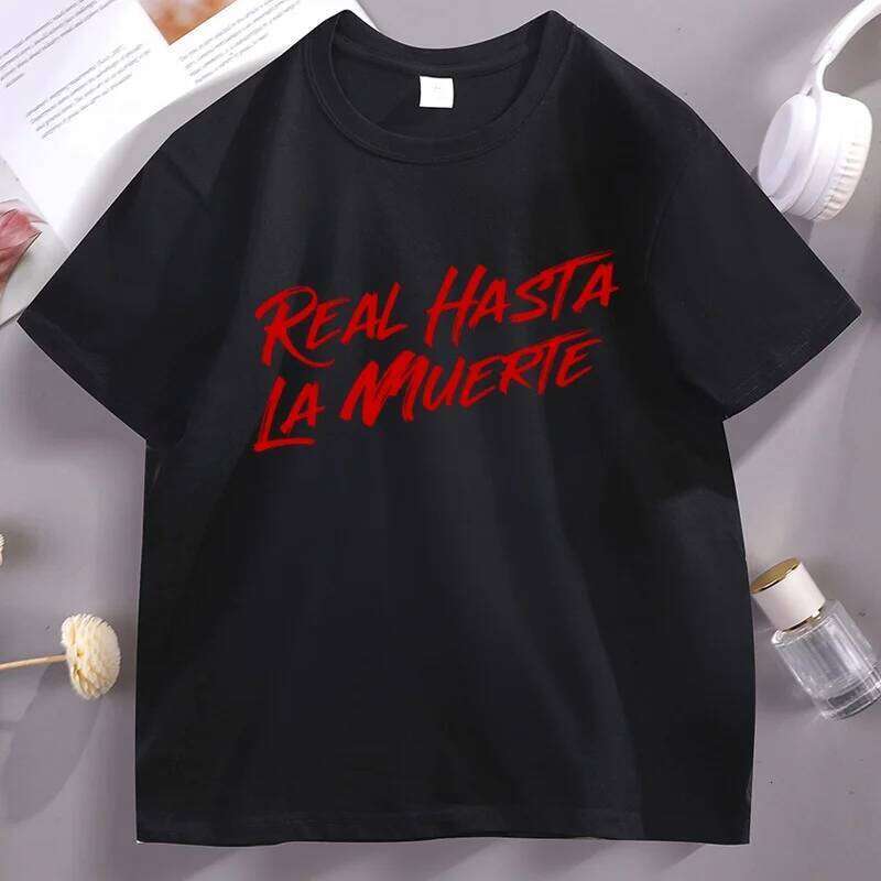 Anuel AA Real Hasta La Muerte Red Graphic T-Shirt Puerto Rico Mexico Tshirt Loose Round Neck Cotton Short Sleeve Tee Shirt C260228 - view 5