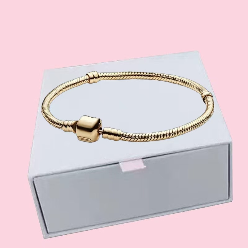 Authentic Bracelets Snake Chain Women S925 Sterling Silver with BOX Charms Bracelet Birthday Gifts Christmas Jewelry BR042