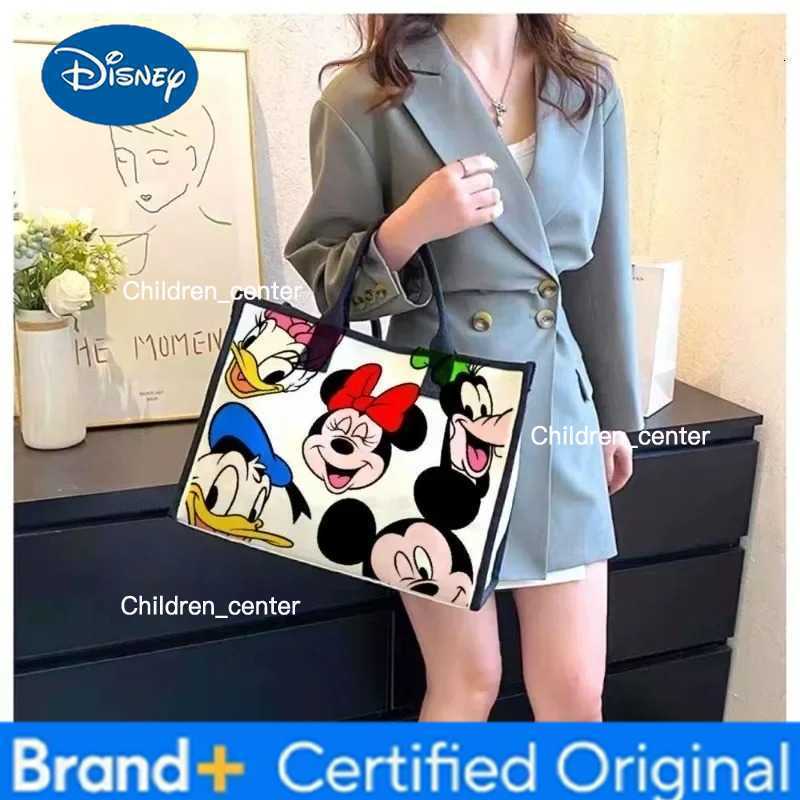 Disney 2025 New Minnie Fashion Cartoon Canvas Large Capacity Womens Shoulder Bag Commuting Casual Versatile Tote Crossbody Bag H260228