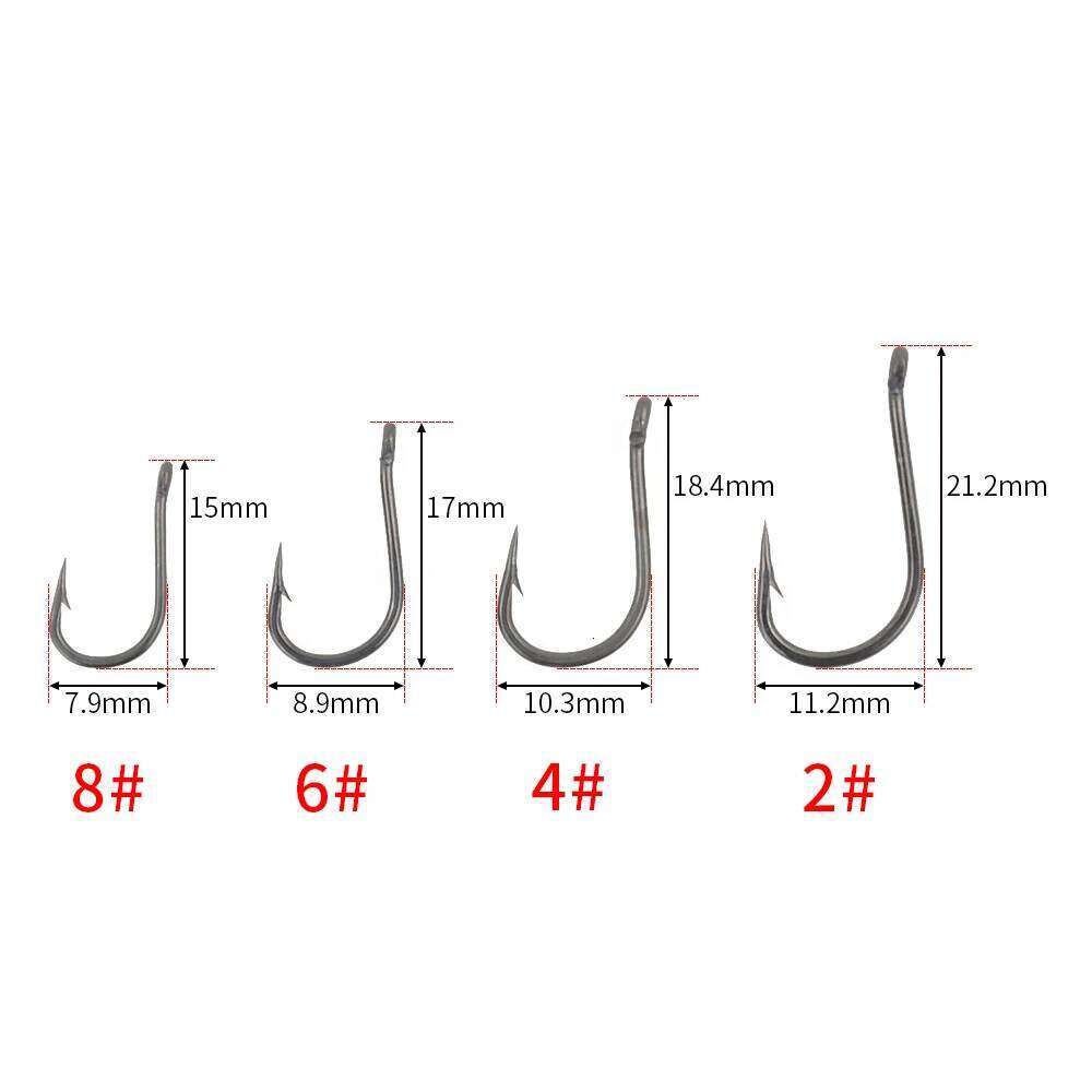 Hirisi 100pcs High Carbon Stainless Steel Micro Barbed Fish Hooks 8009 - Durable Coated Carp Fishing Hook Set Z260228