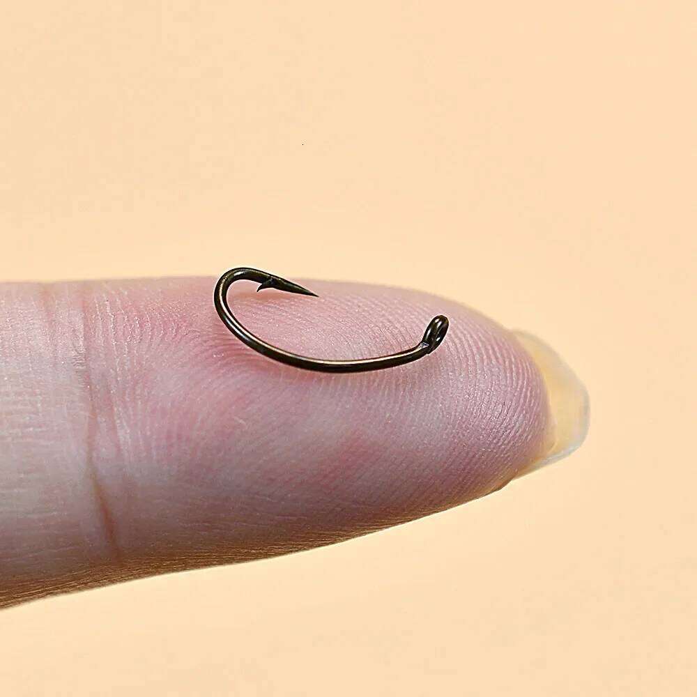 Topranc 100PCS Bronzed Color Barbed Curved Shank Scud Nymph Fly Tying High Carbon Fish Hook Size #8 #10 #12 #14 Z260228