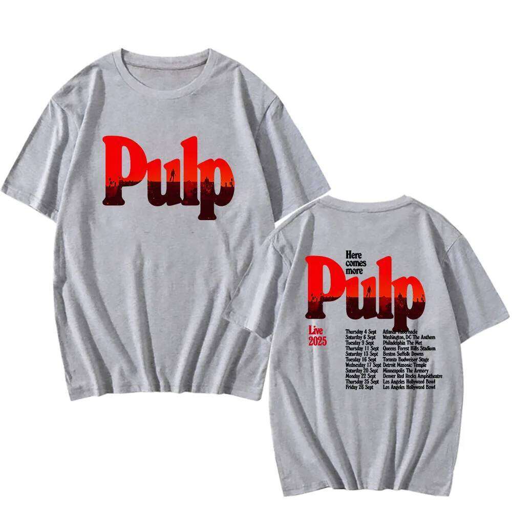 More 2025 Tour T-Shirt Black Pulp Rock Band Date Tshirts Summer Short Sleeve Cotton T Shirt for Male Hip Hop Grunge Men Tee C260228 - view 5
