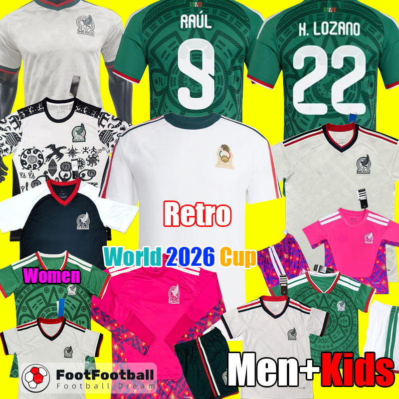 S-4XL 2025 World Mexico jersey 2026 VEGA RAUL CHICHARITO H.LOZANO 25 26 retro football shirts soccer jerseys football shirt CHICHARITO LOZANO Men kids sets