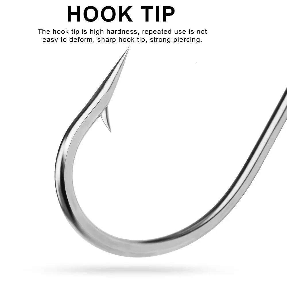 Proberos 20PCS J Hooks, High Carbon Steel Extra Strong Inline Long Shank for Saltwater Freshwater Fishing Z260228