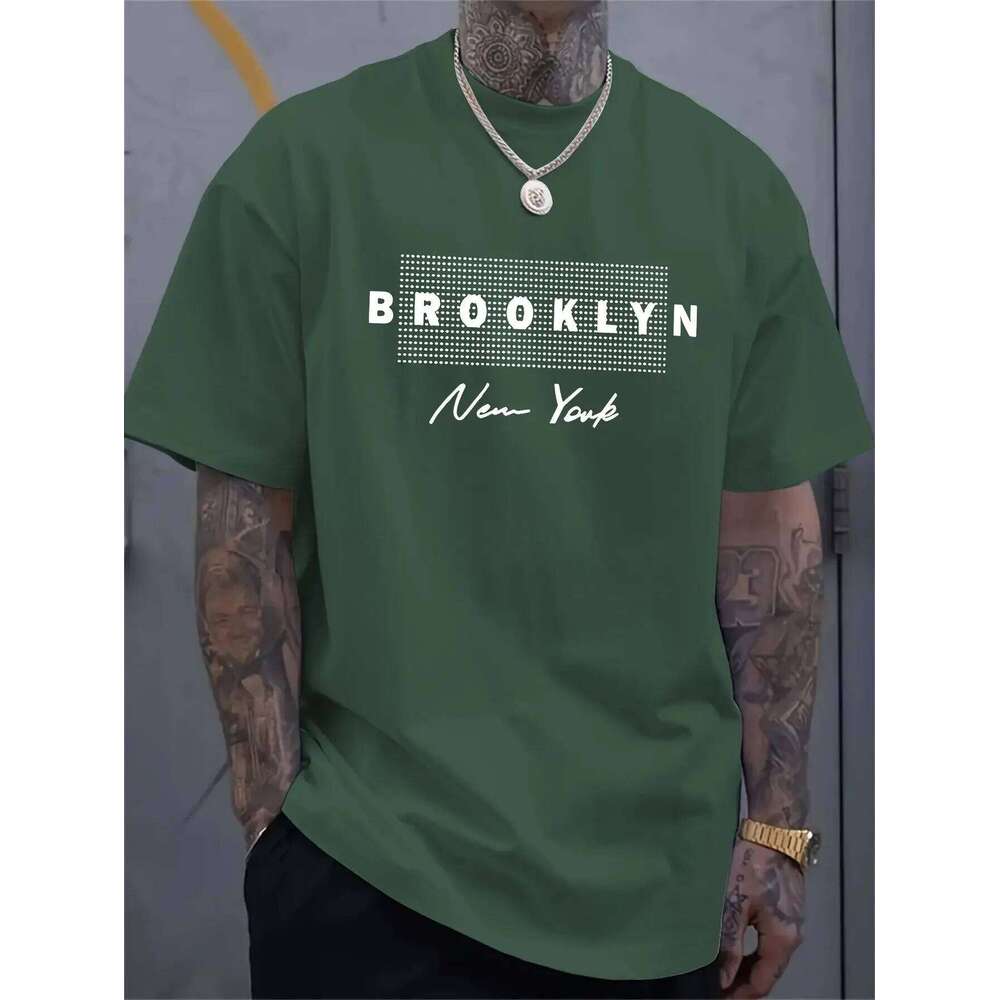 The 2025 summer new men's Brooklyn New York Men's 3D printed pattern Polyester style T-shirt Round neck Summer c C260228 - view 5