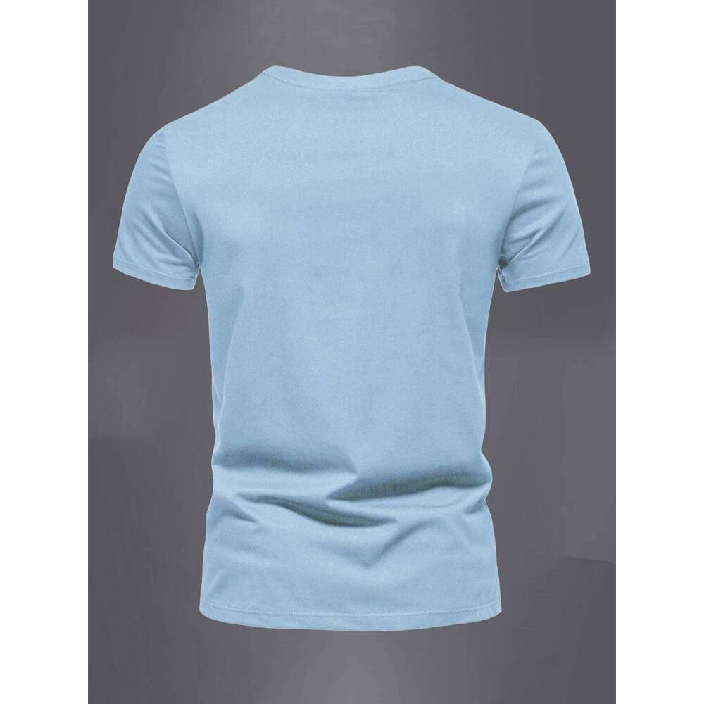 Summer men's 100% pure cotton casual sports loose oversized simple letter pattern printed round neck short sleeved T-shirt top C260228 - view 6