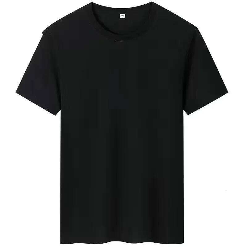 100% cotton Solid Tshirts Mens Short Sleeve Fashion Brand Trend White Black Clothing Tees Woman Customized Products Summer C260228 - view 4
