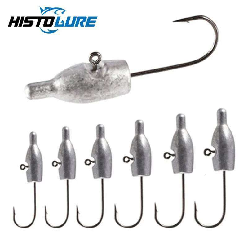 HISTOLURE Head 10pcs AJING Fishing Barbed Hook Trout Soft Lure Rockfish Bait Jig Worm Ho Z260228
