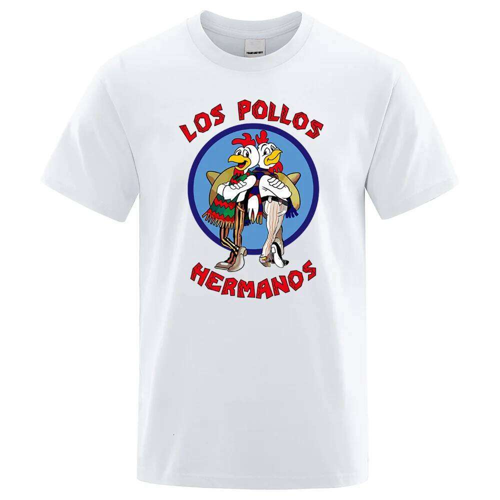 LOS POLLOS Hermanos Funny Printed T-Shirt Men Fashion Casual Short Sleeves Summer Cotton Breathable Tshirt Chicken Brothers Tee C260228 - view 3