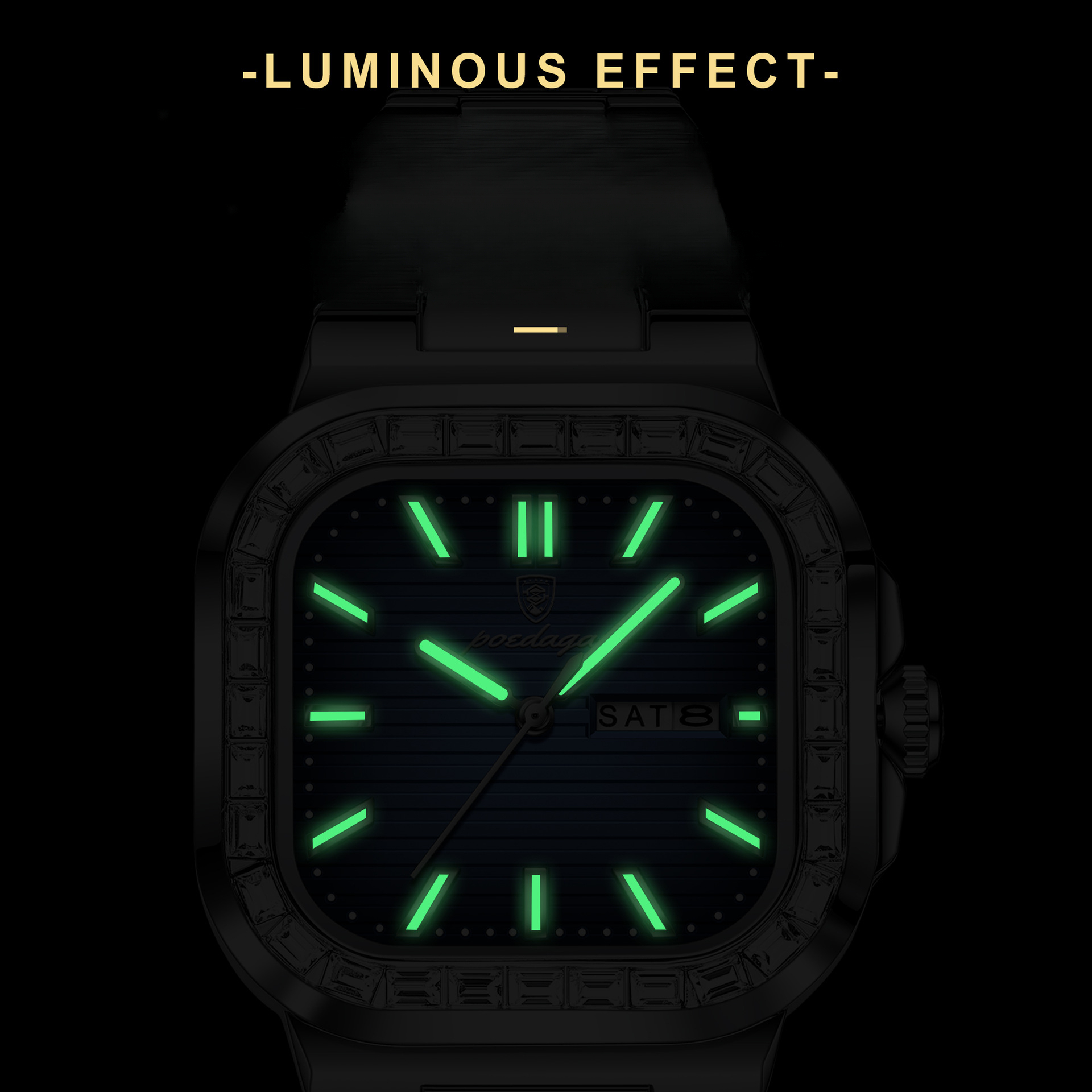 Swiss Designer Watch Brand Diamond Inlaid Men's Watch New Luxury Watch Dual Calendar Fashion Quartz Watch Steel Strap - view 5