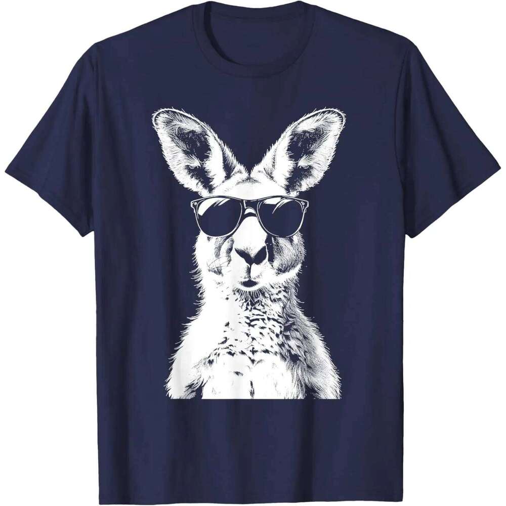 Kangaroo Wearing Sunglasses Funny Animal Australia T-Shirt Short Sleeve Casual 100% Cotton Shift C260228 - view 3