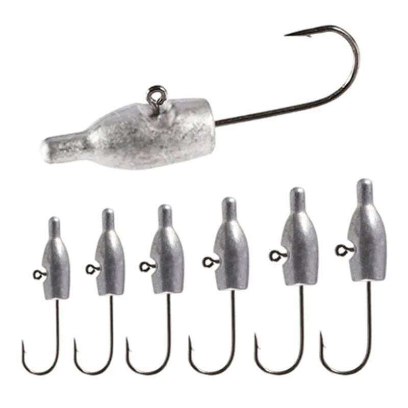 HISTOLUIRE Head Worm 10pcs AJING Barbed Trout Soft Lure Rockfish Bait Jig Fishing Hook Z260228