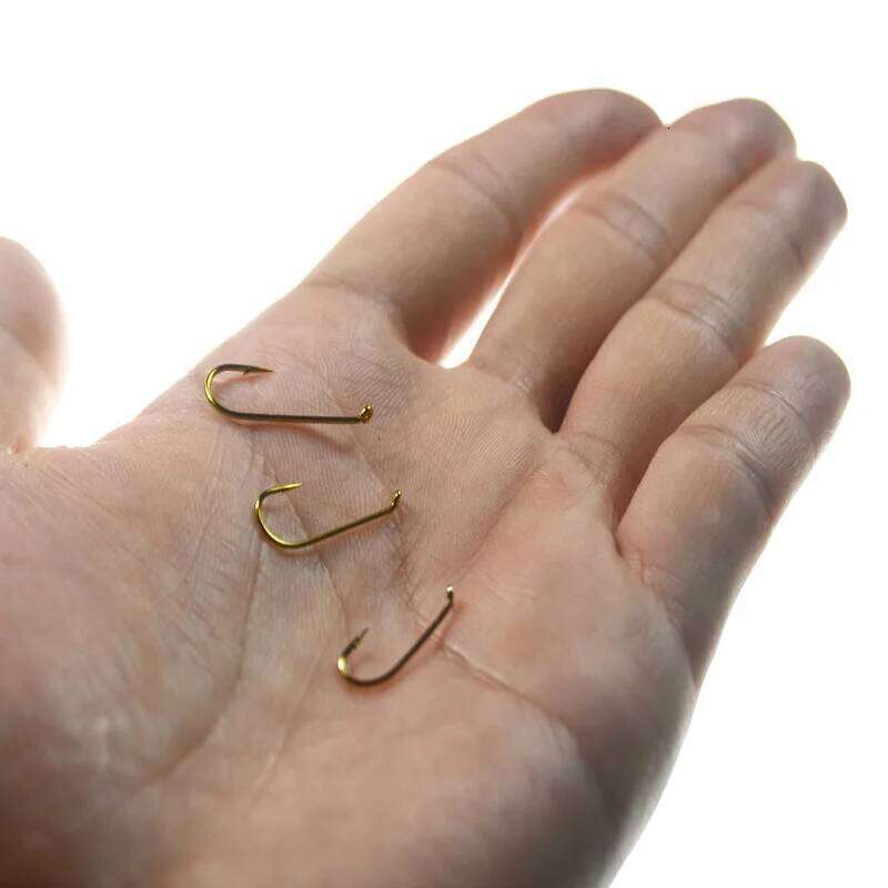 50pcs Bared Light Nymph Tying Hooks 6#/8#/10#/12#/14#/16/18#/20# Eye-down Sproat Fishing Hook For Dry Fly Z260228