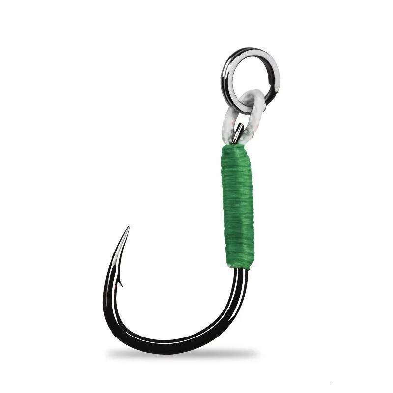 10pair/lot Hook Jig Double PairHooks Barbed Thread Accessories Pesca High Carbon Steel Fishing Lure Slow Jigging Z260228