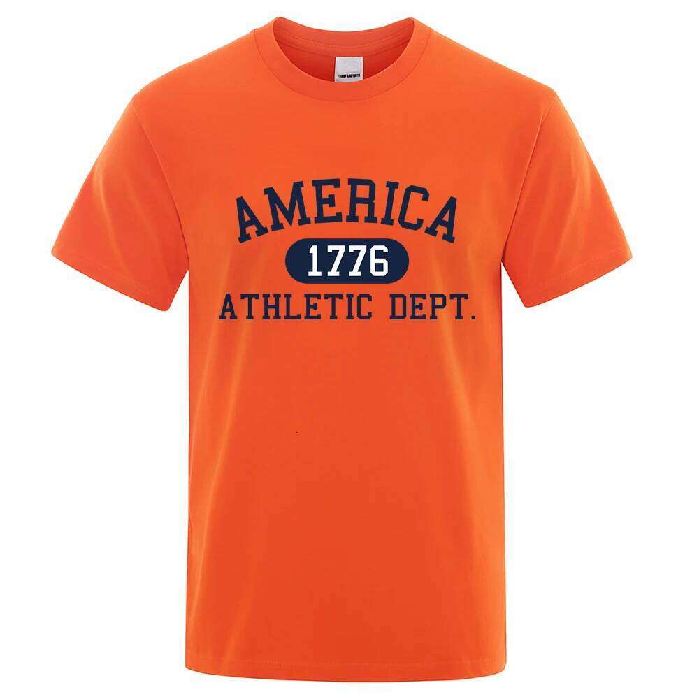 America 1776 Athletic Dept Letter Tshirt Man Fashion Summer Luxury T-Shirt Hip Hop Breathable Cotton Tee Clothes C260228 - view 5