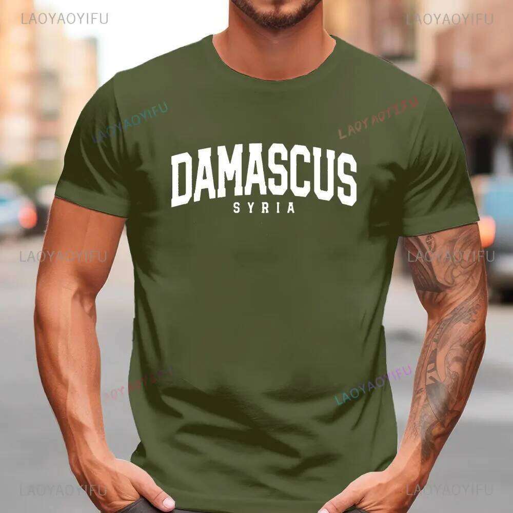 Men's T-shirt Damascus Syria Unisex Tee Tops Fashion Casual Summer Short Sleeve Gift To The Syrian People C260228 - view 7