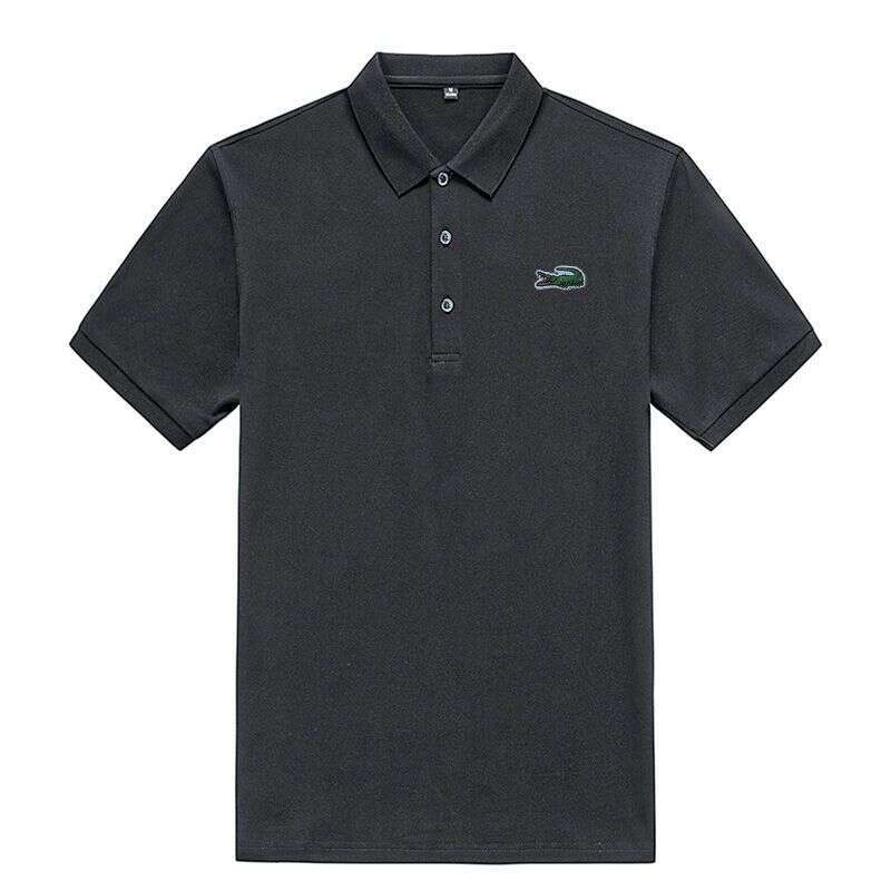 LANTI KAST Noble designer handbag Crocodile Polo Shirt Men's Summer Short Sleeve T-Shirt Pure Cotton Turn-Down Collar Loose Plus Size Women'