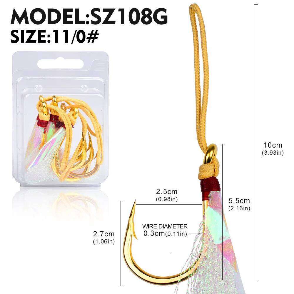 TSTB Barbed tying iron plate for sea fishing, anti-corrosion boat with lure-tying fur single hook fishing gear Z260228