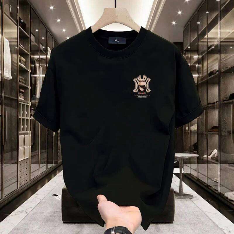 Violent Bear print heavy cotton round neck short T-shirt men's summer American fashion brand ins half sleeve loose top C260228 - view 5