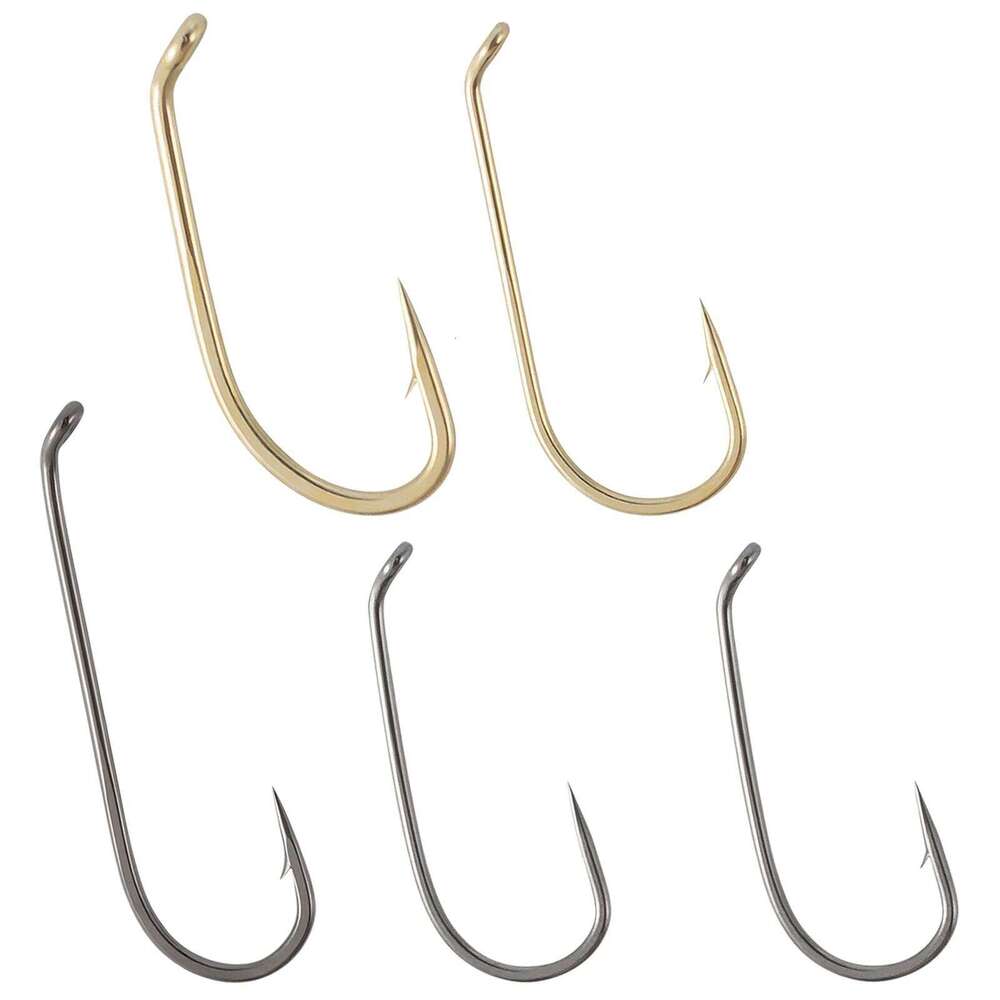 50pcs Barbed Barbless Tying Dry Wet Fly Fishing Nymph Stonefly Caddis Streamer Hook Trout Salmon Black Nickel Z260228