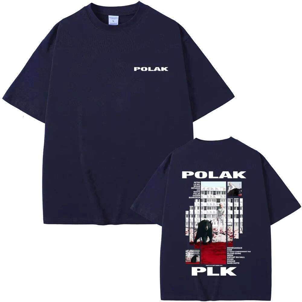 POLAK Men's Casual Graphic Print Cotton Blend T-Shirt, Black Polka Dot Rapper Shirt - view 4