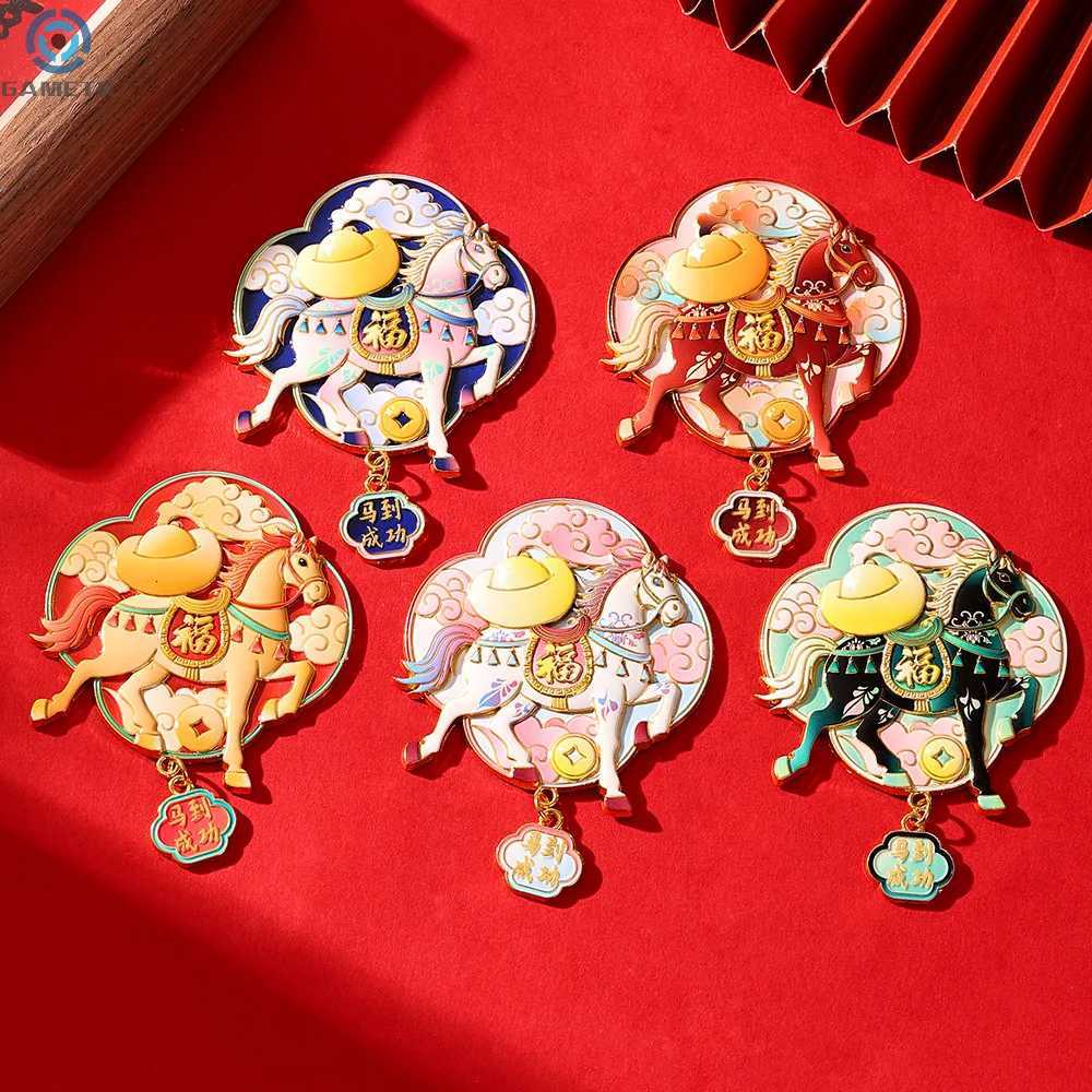 1PC Chinese Year of the Horse Fridge Magnet Auspicious "Ma Dao Cheng Gong" Blessing for Spring Festival Home Decor & GiftT260228