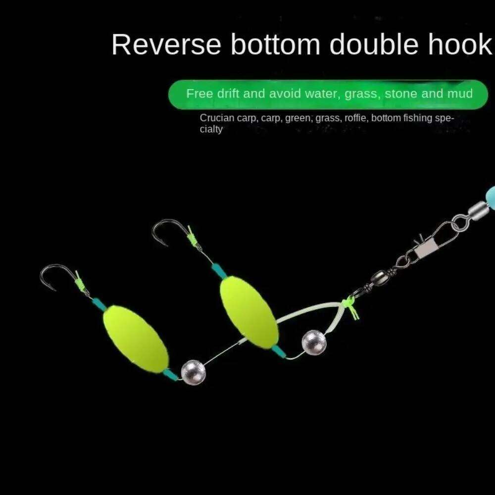5pcs double Hair hook Anti bottom Equipment Fishing Hook Ready Made Pesca Carp Rigs fishing lure Z260228