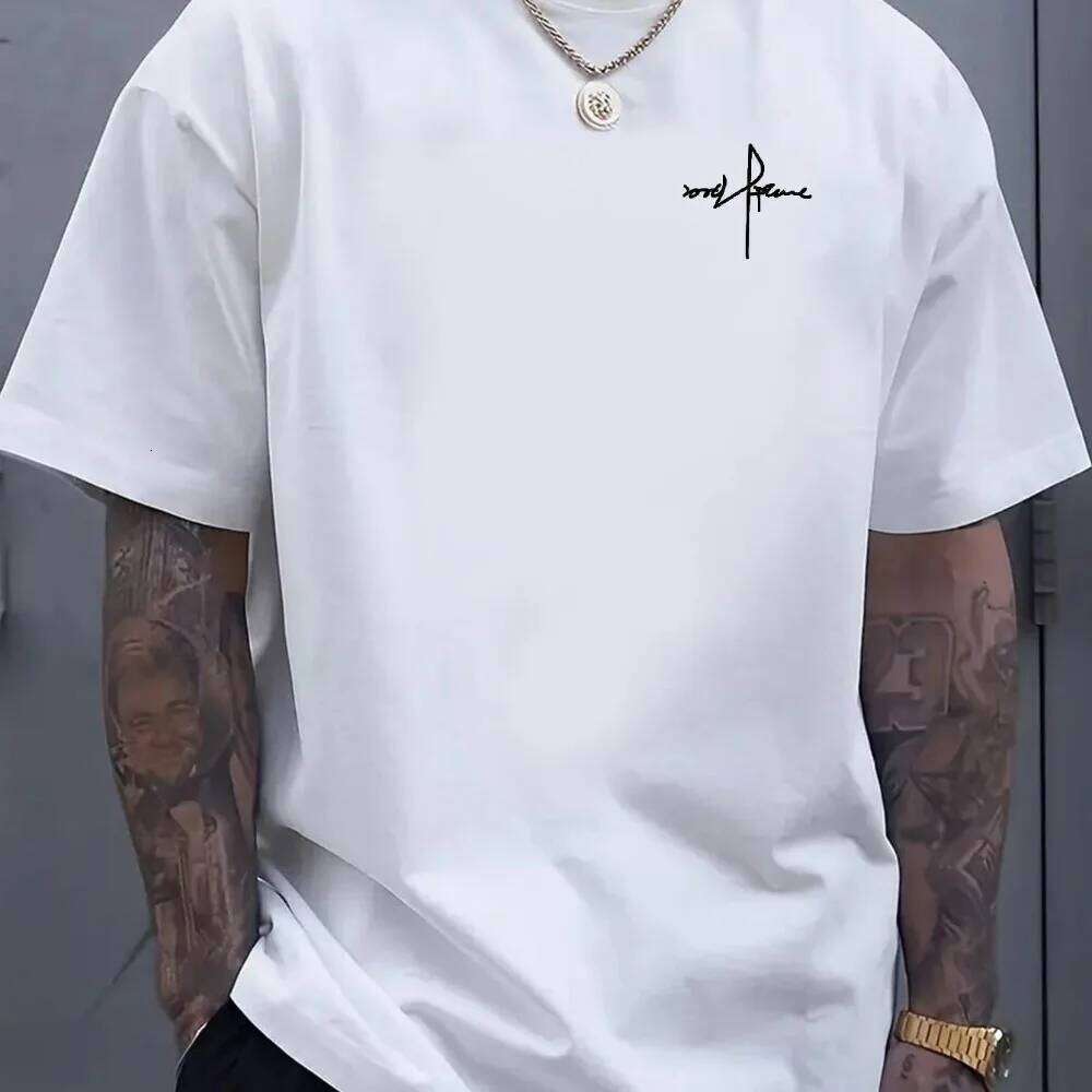 2026 Spring New Style Men's Pure Cotton Casual Sport Loose Large-Sized Letter Print Comfortable Round-neck Short-Sleeve T-shirt C260228 - view 5