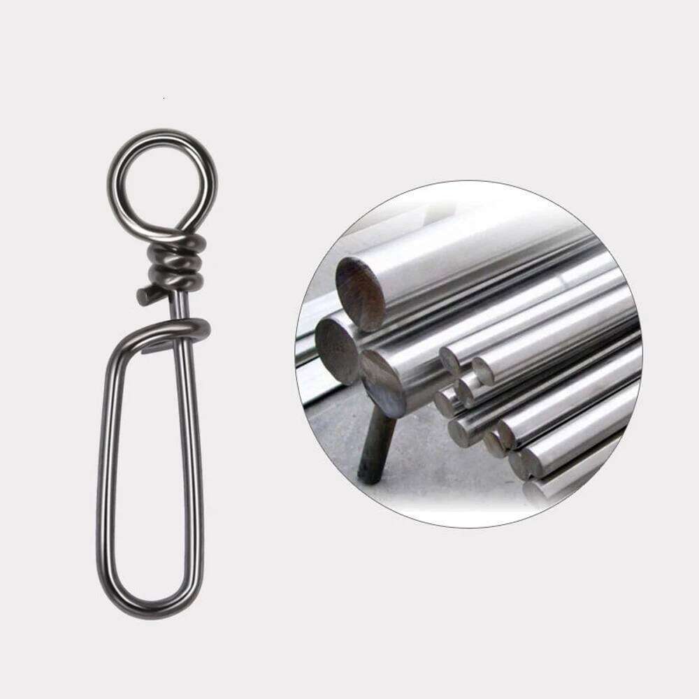 DNDYUJU 50-200pcs Stainless Steel Squid Connector Snap Lure Pin Swivel Solid Rings Safety Snaps Fishing Hook Z260228