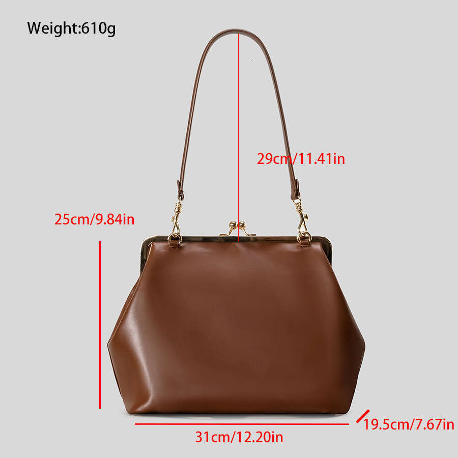 Fashion Large Kisslock Clutch Bag For Clip Shell Women Shoulder Bags Luxury Soft Pu Leather Pink Color Handbags Tote