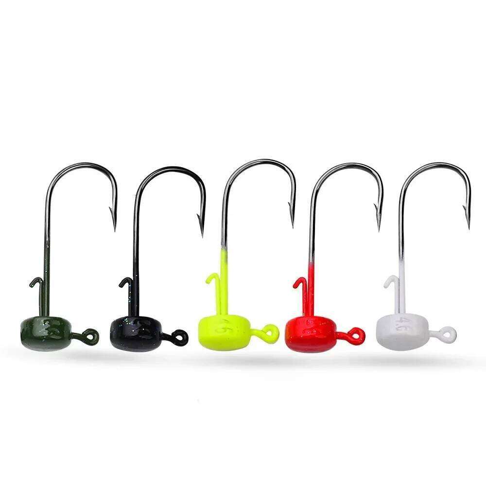 5pcs Hooks 2.8g 3.5g 4.6g 7g Ned Mushroom Head Jig Sharp Barbed Hook For Soft Worm Lures Jigging Fishing Tools Z260228